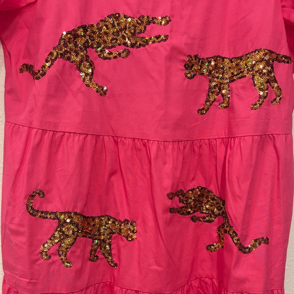 Mud Pie Pink Dress with Leopard Accents - Picture 3 of 7